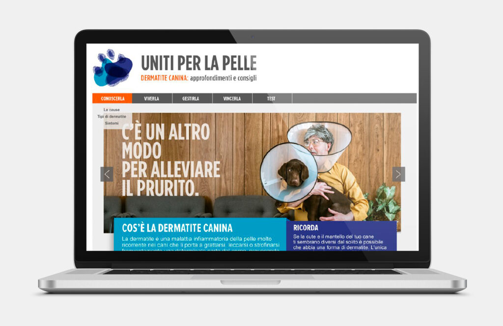 zoetisFotoPC Fto che ritrae una scheramata di un pc, sulla pagina web di Uniti per la pelle